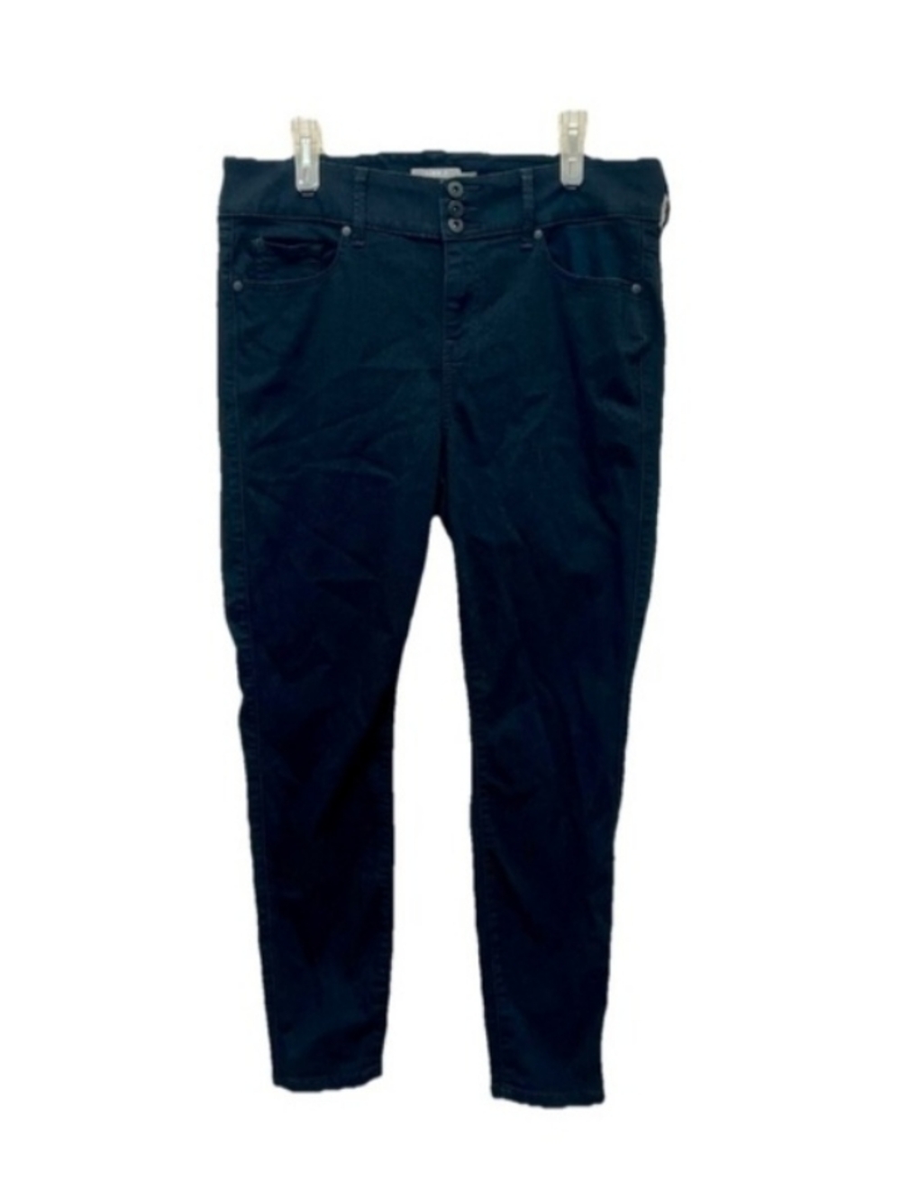 Torrid Black Skinny Denim Jeans Plus Size High Rise Triple Button